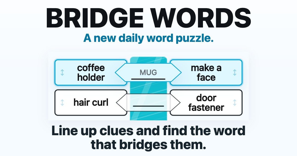 Bridge Words — Free Daily Word Association Puzzle